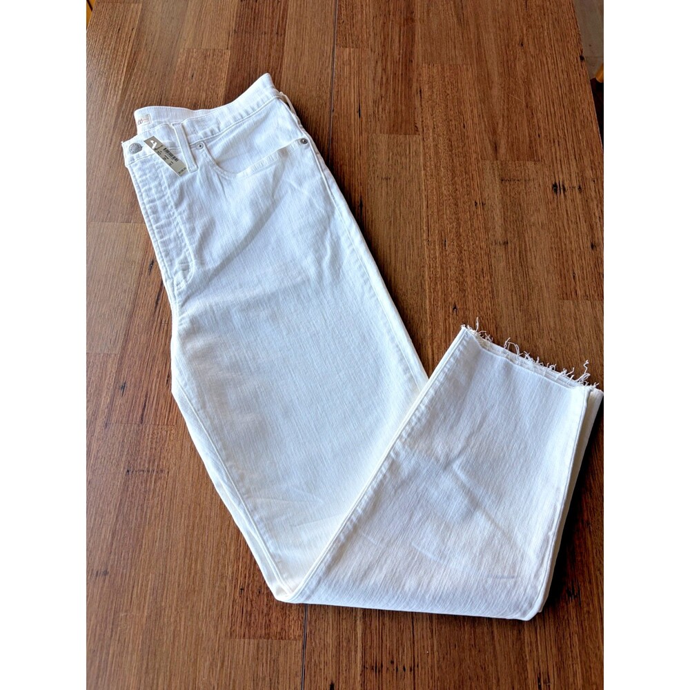 Madewell Womens Jeans Size 32 White The Perfect Vintage Crop Raw Hem